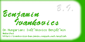 benjamin ivankovics business card